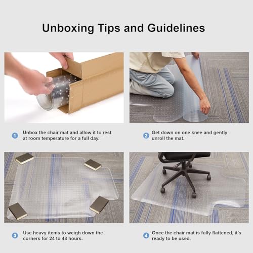 Heavy Duty Chair Mat for Carpet,46"x60" Office Floor Mat for Carpeted Floors,Under Desk Mat for Low Pile Carpet,Mat for Office Chair on Carpet