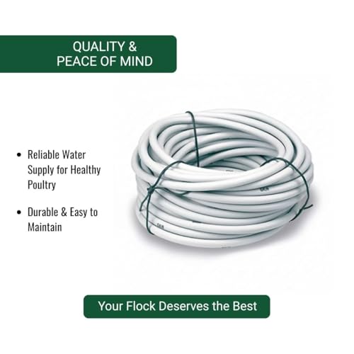 GAUN Pipeline 25ft Accesory for Automatic Chicken Waterer System – Soft Water Line Tube for Poultry & Small Animals, Easy to Install Hose Compatible with Nipple Drinkers for Hydration Systems - size: hose 25 feet