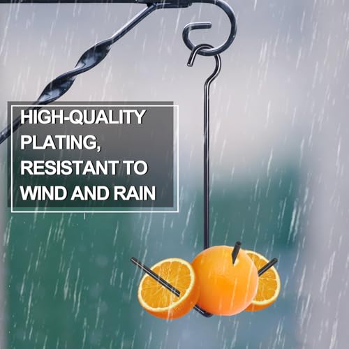 Zonon 2 Pcs Oriole Feeders for Outdoors Hanging Orange Jelly Fruit Holder for Birds with Hook Black for Outdoors Garden Patio (3 Prongs) - color: 3 Prongs