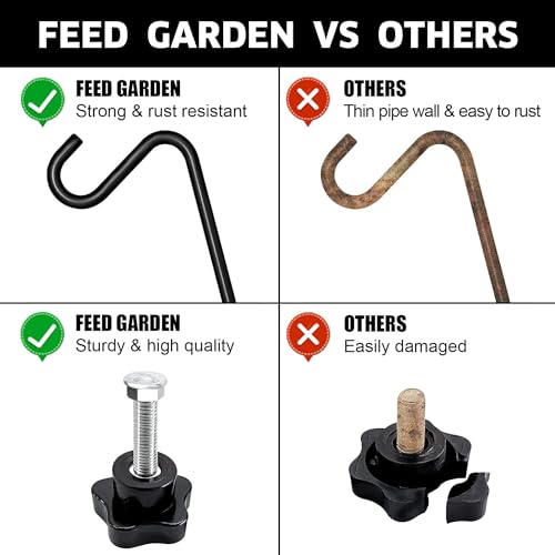 [Upgrade Version 2 Pack Bird Feeder Hanger Adjustable 43 Inch Deck Hooks for Railing 360 Degree Swivel Heavy Duty Hanging Hooks for Bird Feeders Wind Chimes - size: 43 Inch