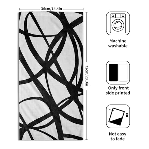 Giwawa Black and White Hand Towels - Black Abstract Art Line Kitchen Towels Modern Black White Minimalist Neutral Towels Set of 2 Decorative Bath Towels for Bathroom Kitchen Gym 14 x 28 Inch - color: Black Abstract