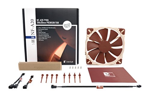 Noctua NF-A20 PWM, High-Performance Quiet Fan 200mm | High Airflow Low Noise 30mm Thick Fan, for PC and Electronics Cooling, Rich Accessory Kit, 800rpm 4-Pin PWM