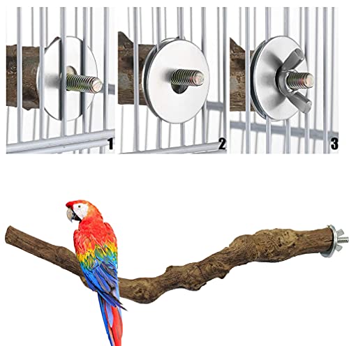 4PCS Bird Perch Natural Grape Stick Bird Standing Stick Grapevine | Swing Chewing Toys Natural Grapevine Cage Perch For Parrot Cages Toy for Cockatiels, Parakeets, Finches - color: 4PCS Natural Grape Stick