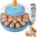 18 Egg Incubator with Automatic Egg Turning and Humidity Control – Egg Incubators for Hatching Eggs – Egg Candler, Water Bottle Refill, Air Vent, 360° View – Incubadora de Huevos de Gallina