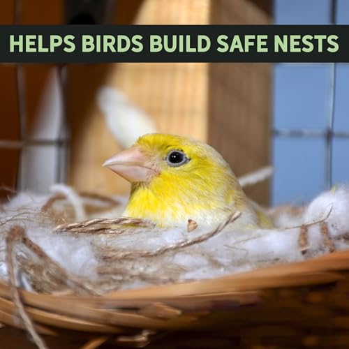 Uncle Dunkels Replacement Cotton for Bird Nest Material Holder, All-Natural Bag to Refill Hanging Bird Nest Material Dispenser
