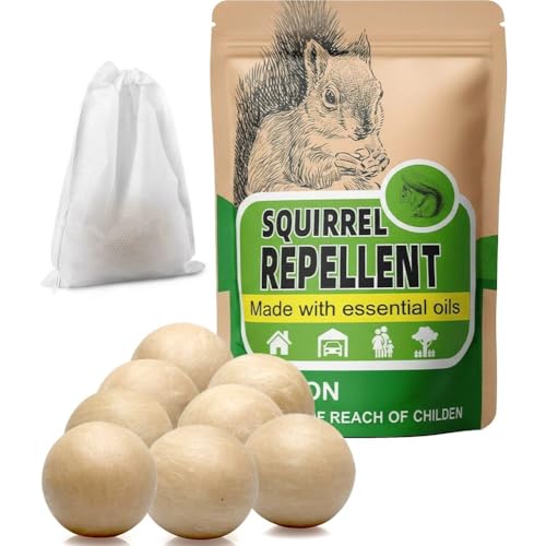 AUDQQM Squirrel Repellent Outdoor, Chipmunk Repellent for Garden, Squirrels Deterrent, Keep Squirrels Away from Yard, Attic & Bird Feeders, Lasting for 3 Month, Easy to Use, 8 Count - size: 1.0 Ounce (Pack of 8)