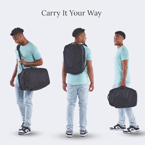 Knack Convertible Dufflel Backpack, Expandable Travel Duffel Bag (24-40L), Large Laptop Duffel Bag - color: Midnight Black, style: Convertible Duffel