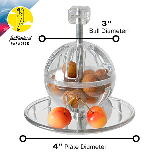 Featherland Paradise - Cage Mounted Buffet Ball - Interactive Bird Toy and Treat Dispenser - Creative Foraging Systems - Ideal for Medium to Extra Large Birds - style: Buffet Ball & Kabob