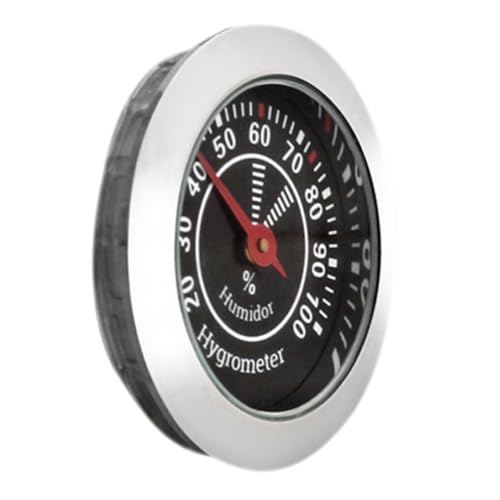 Hemoton 2-Pack Analog Cigar Humidor Hygrometer Round Mechanical Humidor Gauge Humidity Meter for Cigar Box Small Compact Accessory for Violin Case Home Use
