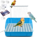 kathson Automatic Parakeet Bird Bath with Pump,Parrot Shower Bathtub (Blue) | Circulating Water System Large Bird Fountain Bath Bathing Tub for Budgie Cockatiel Lovebird Conure - color: Blue