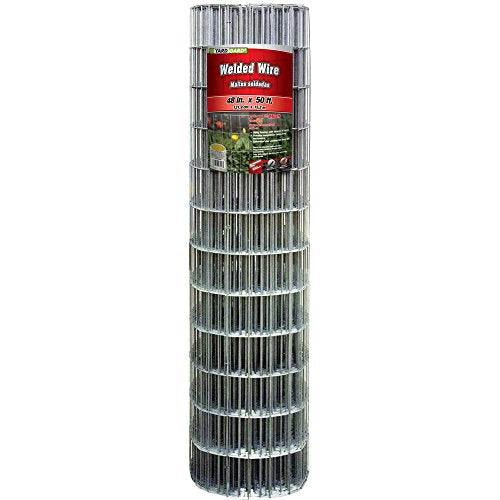 YARDGARD 2 in. x 4 in. Mesh Welded Wire Fence Roll, 48 in. x 50 ft., 14-Gauge Galvanized Steel Fence for Animal Enclosures, Garden Protection and Property Fencing, Rabbit Control an Utility Fence - size: 48.in x 50 ft. x 14 ga.