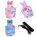 2 Pcs Bird Diapers Bird Harness Flight Suits Diapers with 80in Flying Leash Reusable Parrot Nappy with Waterproof Inner Layer for Cockatiel Budgie Conure Parakeet Lovebird-Blue&White