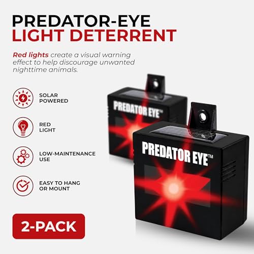 ASPECTEK Predator Eye Solar Animal Deterrent - 2 Pack, Flashing Red Light Repeller to Help Scare Coyotes, Deer, Raccoons, Skunks and Foxes, Outdoor Pest Control for Garden, Yard, Farm and Coop - style: Predator Eye