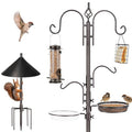ERYTLLY Bird Feeders Bird Feeding Station Kit Bird Feeding Pole Wild Bird Feeder Hanging Kit with Squirrel Guard Baffle Suet Cage Tube Bird Feeder Planter Hanger Multi Feeder for Attracting Wild Birds - size: 91 Inch with squirrel baffle