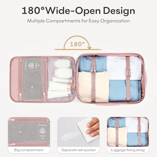 30L Travel Backpack for Women & Men: Flight Approved Carry On Backpack, TSA Personal Item Bag with Water Bottle Pocket, Weekender Essentials Backpacks fits 15.6" Laptop - Pink - color: Pink, size: Large