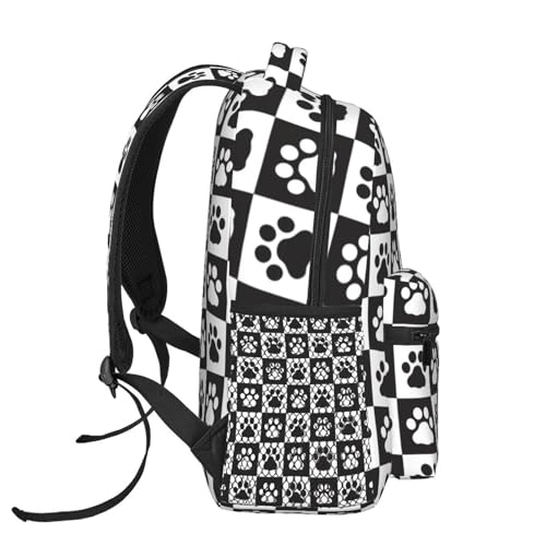 Fiokroo Cue Dog Paws Backpack School Bag For Students Teens Men Women Laptop Backpacks Travel Daypack Bag With Multiple Pockets - color: Cue Dog Paws