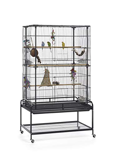Prevue Pet Products Playtop Flight Bird Cage with Stand - F085, Black