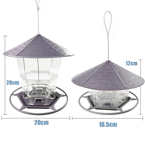 Bird Feeders for Outside, Adjustable Feeder with Sturdy Wire and Roof, Plastic Birds Feeder for Garden, Backyard, Terrace - color: 1 Pack