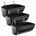 Goat Feeders Hanging Poultry Feeder Trough for Livestock, 3*3.5 Quart Black | Goat Feeder, Hanging Chicken Waterer Feeder - size: 3*3.5 Quart