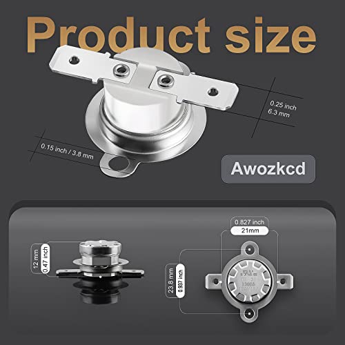 UL/CUL KSD301 125V 16A Thermostat,150°C/302°F Off NC AutoReset | Normally Closed NC Snap Disc for Air Fryer, Oven, Water Heater, Grills, Bread Makers ,Coffee Maker Thermal Fuse, 2pcs - size: 150°C/302°F