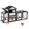 Large Chicken Coop, 80.7" Outdoor Wooden Hen House with Run, Ramp & Leakproof Pull-Out Tray, Weatherproof Design, for 3-5 Chickens - Black - color: Black (AIR72-B)