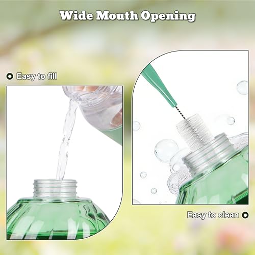 Auslar Glass Hummingbird Feeders for Outdoors Hanging, Green, 26 Oz | Hummingbird Feeder with Ant Proof Moat, 5 Bee Proof Feeding Ports, 360°Perch, Leak-proof, Outside Garden Backyard Decor - color: Green