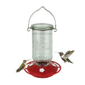 Ruby Roost Recycled Glass Hanging Glass Hummingbird Feeder for Outdoor Décor, 17 Ounce Capacity Nectar Feeder, 4 Removable Easy Clean Ports, Clear - style: Ruby Roost