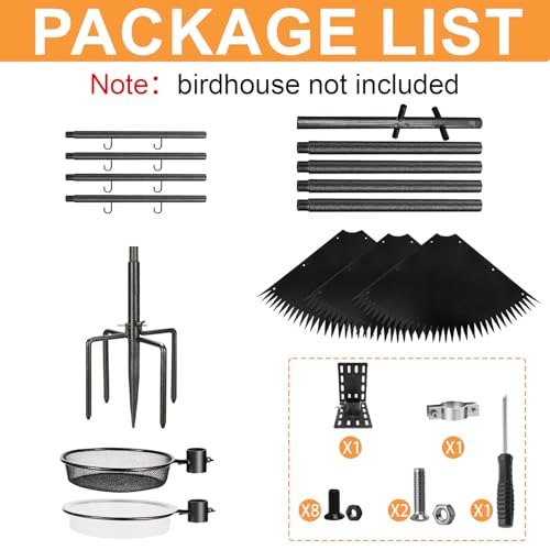 Bird Feeder Pole, 92 Inch Squirrel-Proof Bird Feeder Stand with 8 Hooks, Water Bowl and Mesh Tray, Adjustable Birdhouse Pole, Perfect for Outdoor Garden & Yard - color: Crossbar style