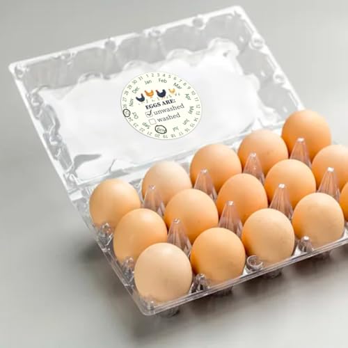 320 Pcs Funny Egg Carton Labels, 2 Inch Round from You Local Egg Dealer Farm Fresh Egg Sticker PET Adhesive Egg Packaging Sticker for Box Container Carton Farm Supplies - color: Eggs Age
