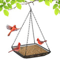 Hanging Bird Feeder Tray 11x11 Inches, Metal Mesh Platform Seed Feeder with Durable Chains for Outdoors Outside Great for Attracting Wild Birds, 1 Pack - size: 11"*11"-1pack