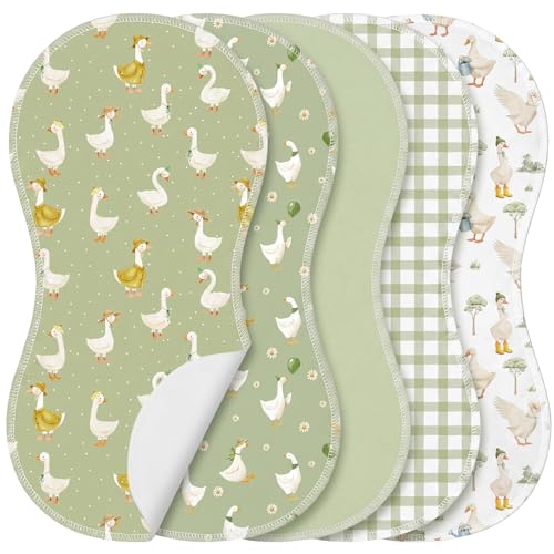 SmoothNovelty 5 Pack Silly Goose Baby Burp Cloths Soft Absorbent Burping Rags for Newborns 19"x9" Spit up Cloths for Boy Girl Newborn Baby Shower Registry Gifts Set Nursery Decor - style: Silly Goose