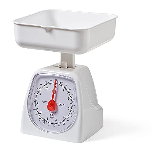 hand2mind Dual-Dial Analog Platform Scale, 5 Kg, Plastic, Kitchen, Weighing, Classroom, Elementary, Teacher Supplies