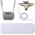 Sugar Glider Bonding Travel Pouch Set, Sugar Glider Carry Bonding Pouch With Liner And Adjustable Leash, Breathable Soft Outgoing Sleeping Travel Bag For Small Pets Squirrels Hamsters (Gray)