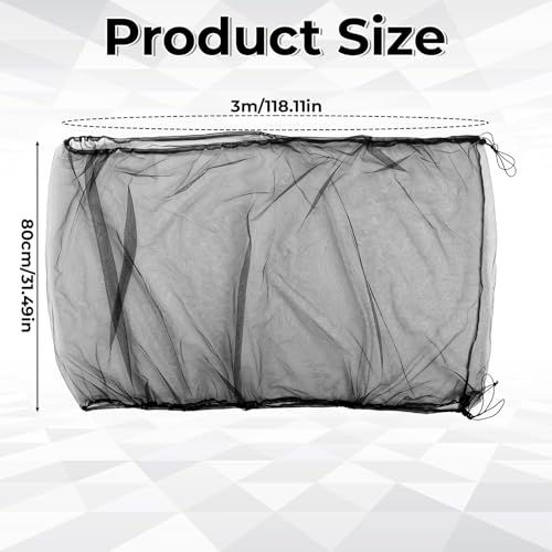 Large Bird Cage Cover Bird Cage Seed Catcher 118 x 31 Inches Adjustable Elastic Band Mesh Birdcage Cover Net Skirt for Parrot Parakeet Macaw African Cages (Black)