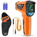Infrared Thermometer Gun, Non Contact Digital Laser Thermometer Temperature Gun with Color LCD for Cooking, Home Repairs, Humidity Measurement, Adjustable Emissivity -58°F to 1472°F(-50~800°C) - color: Orange -58℉~1472℉(-50℃~800℃)