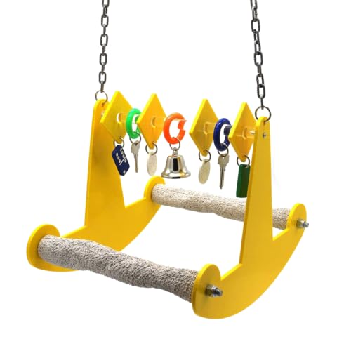 Sweet Feet and Beak Tweeter Totter Rocker, Two Perch Bird Swing, Large | Two Pedicure Perch Bird Toy, Made from Break Resistant Plastic, Hanging Toy for Play and Leg Activity, Available in 3 Colors - size: Extra Large