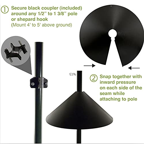 Squirrel Flapper Professional Plastic Prevents Stealing Squirrel Baffle for Bird Feeder (12in) - size: 12in
