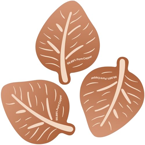 3Pcs Leaf Bird Bath Copper Purification Disk | 99.99% Pure Copper Bird Bath Discs 0.6mm Reinforced,Natural Physical Cleaner for Outdoor Birdbaths, Fountains & Bowls - size: 3Pcs Leaf