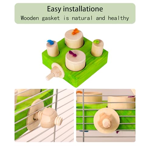 Birdie Puzzle Feeder - Interactive Foraging Toy for Parrots, Parakeets, Cockatiels, Conures | Mental Enrichment & Stimulation Game to Prevent Boredom (Green) - color: green