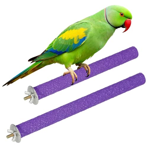 Bird Cage Perch, Colorful Parrot Grinding Claw Sticks, Platform Paw Stand Toy 8/10 Inch, (Wooden, Purple, 2Pcs), Intended for Small Medium Birds/Parrots/Finches/Lovebird - color: Purple, size: 8/10 Inch