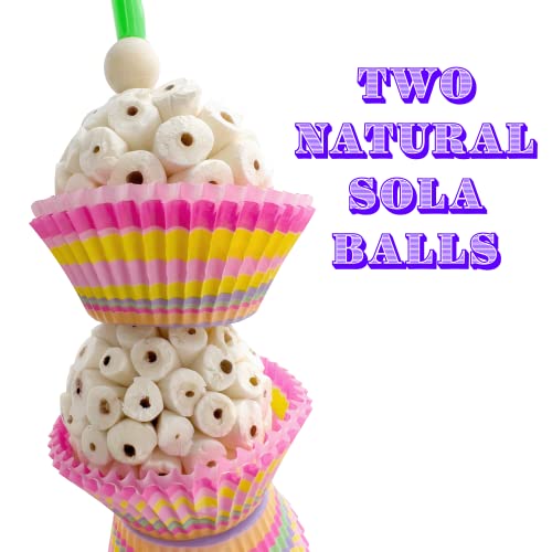 1564 Double Tutu Chew - Handcrafted Hanging Sola Wood Shreddable Bird Cage Toy, Handmade Sola Wood Balls, Bakery Grade Cup Cake Cups, Foraging Fun for Med Size Pet Birds - size: Double Tutu
