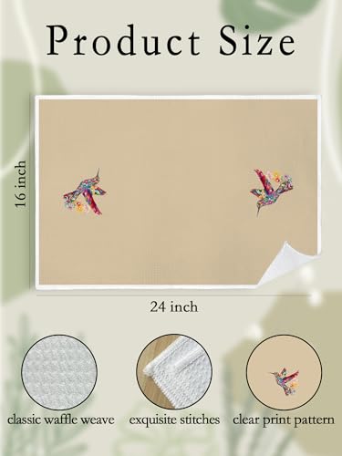 Hummingbird Bathroom Hand Towels for Guest Set of 2, Floral Bird Decorative Kitchen Dish Tea Towel, Decorative Hand Towels, Hummingbird Gifts for Women Unique, Housewarming Gift Idea New Home400 - color: Hummingbird004