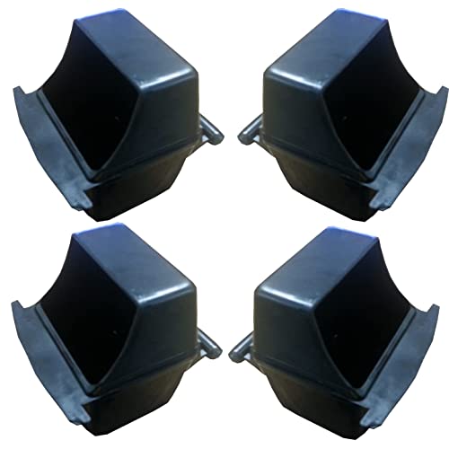 Lot of 4 Bird Cage White Plastic Seed Water Feeder Cups (Black) - color: Black