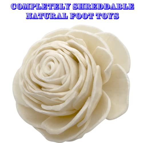 5175 Pk4 Medium Sola Shred Roses - Natural Bird Foraging Toys, Soft Wood Parrot Chew, Parakeet Foot Cage Accessories, Handmade Budgie Treats, Cockatiel Play Parts, Conure Activity Center - color: Medium Sola Rose