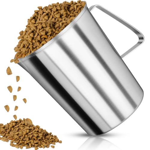 8Cup Dog Food Scoop Stainless Steel Dog Food Measuring Scoop,8 Cup Scoop for Cat or Bird Foods - size: 8 Cup