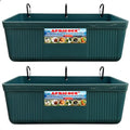 Large Feed Trough and Goat Feeder - 2 Pack Hanging Feeder with Clips, Waterer Bucket, Fence Feed Trough, Goat Supplies, 10 Quart - color: Cyan