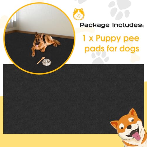Drydiet Extra Large Dogs Playpen Mat Kennel Flooring for Dogs 120'' x 60'' Washable Floor Covering Reusable Waterproof Non Slip Rug Whelping Pad Kennel Incontinence Housebreak, Dark Gray(Felt and PE)