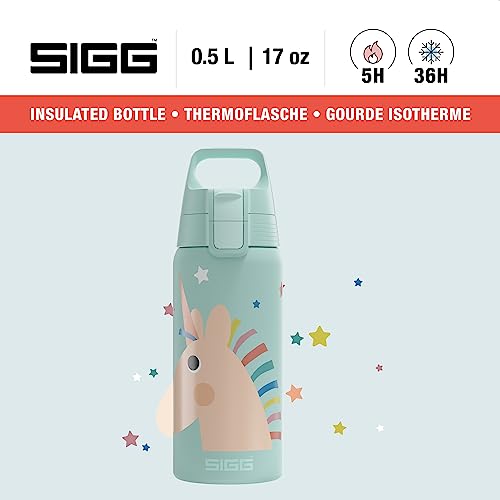 SIGG - Insulated Kids Bottle - Shield One Therm - For Carbonated Beverages - Dishwasher Safe - Stainless Steel - 17 Oz - color: Uni-Stars