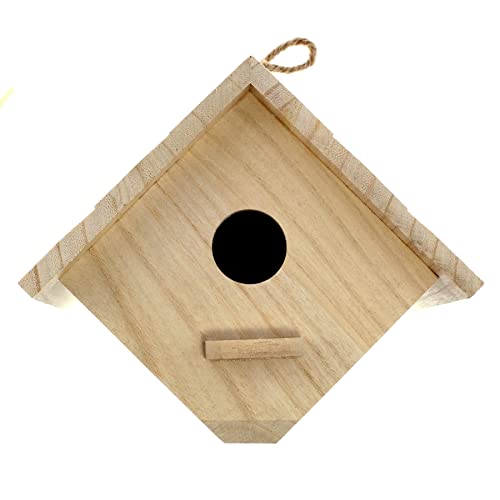 7" Wooden Hanging Wood Birdhouse by Make Market - Unfinished Hanging Birdhouse Made of 100% Wood, Outdoor Nesting Boxes - Bulk 8 Pack
