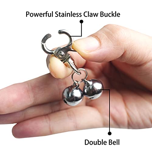 Cat Bell 2 Pack - Cat Collar Accessories Bells Loud with Claw Buckle, Pet Jingle Charm Ornament Training Pendant Jewelry, Tracker for Saving Birds, Neck Decoration for Dogs Kitten, Silver | Pet Bell Jingle Collar Charm Ornament Training Pendant Jewelry wi